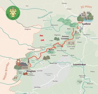 Mortimer Trail route map, illustrated
