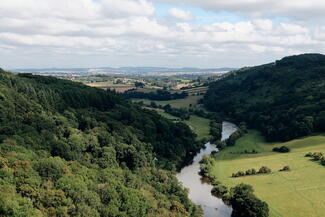 Canoeing the river wye view of wye valley