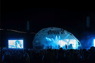 Lakefest main stage at night