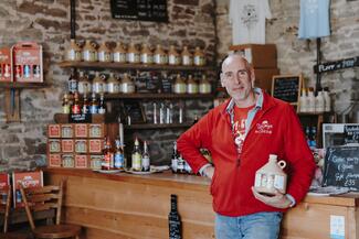 Inside the cider shop