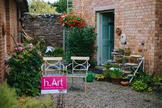 Pretty garden with h.art sign