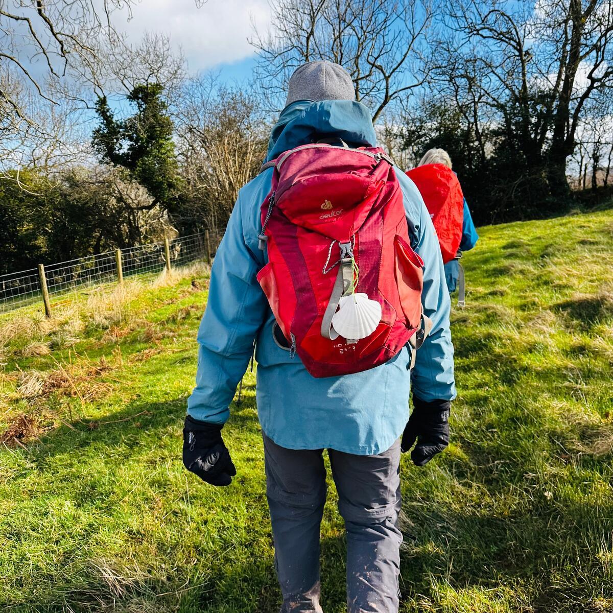 walkers heading up a hill in the Golden Valley