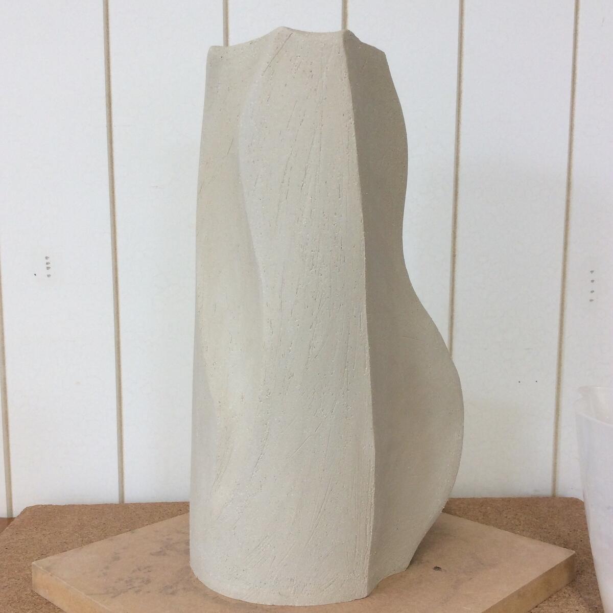 What vase made using slab sculpting technique