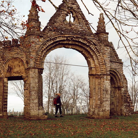 View of the stone ruins Shobdon Arches