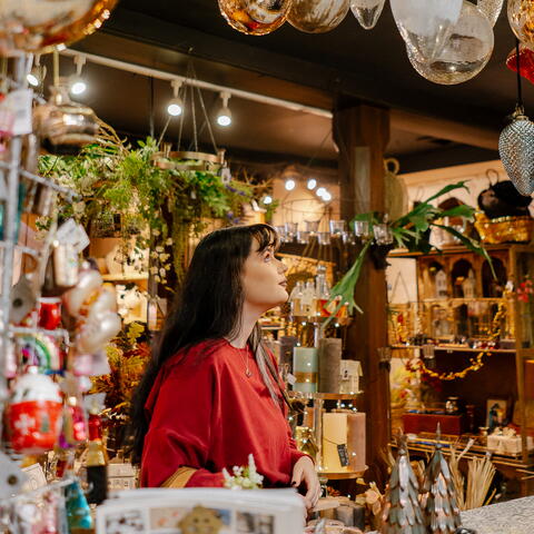 christmas shopping interior