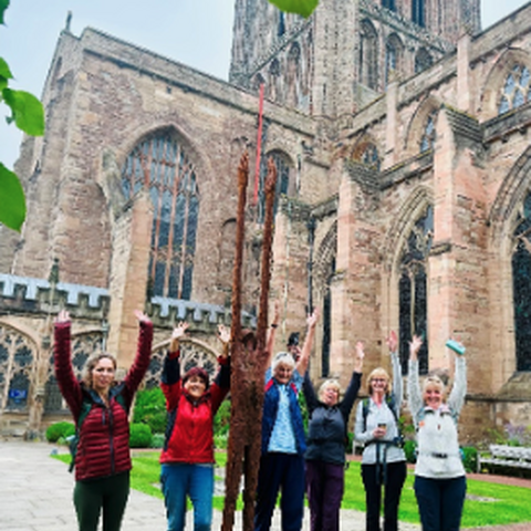 Setting off from Hereford Cathedral