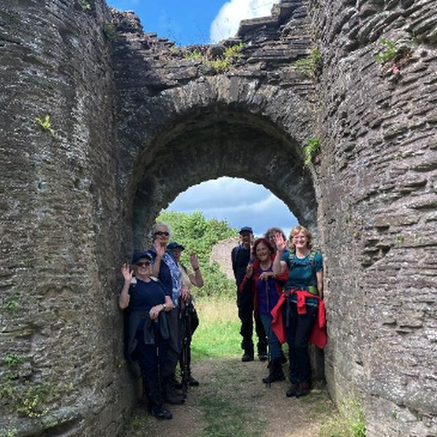 Walkers at Longtown Castle