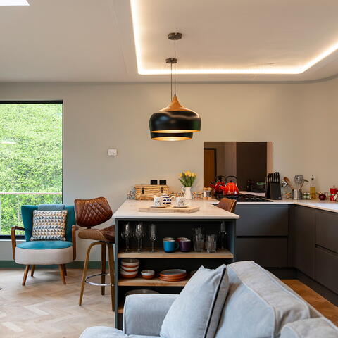 kitchen at the scandi cabin