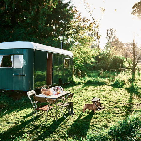 A vintage caravan