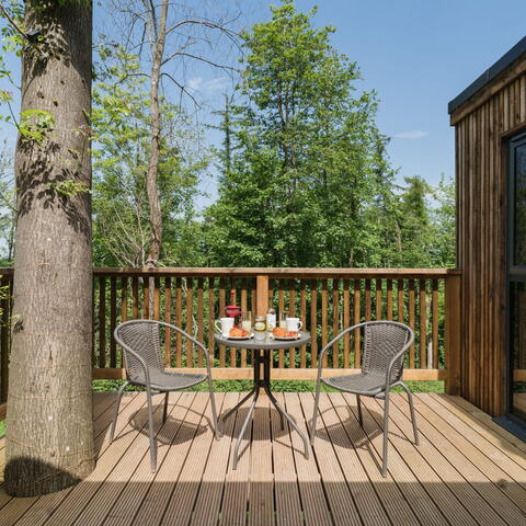 A treehouse outdoor deck