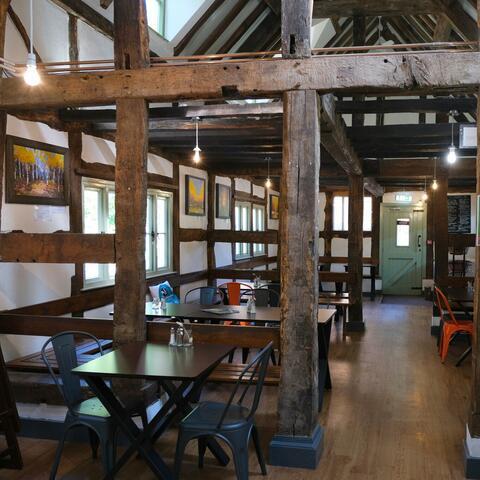 exposed wood beams and framework 