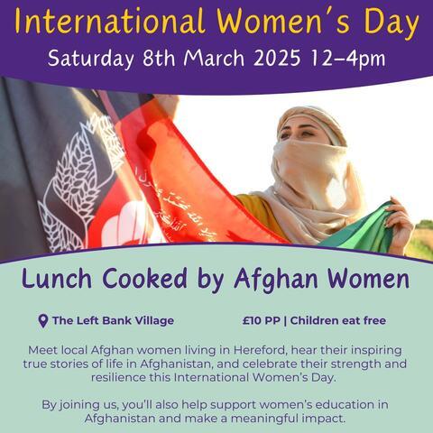 International Women's Day Pop-up food from Afghanistan poster