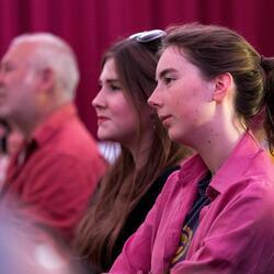 Audience listening to Chris Riddell