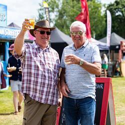 people raising glasses at a food & drink festival